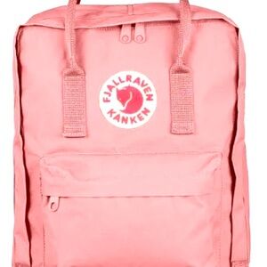 Pink, mini, fjallraven kanken, used backpack.